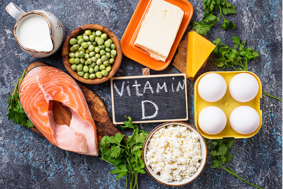 vitamin D foods, such as salmon and eggs