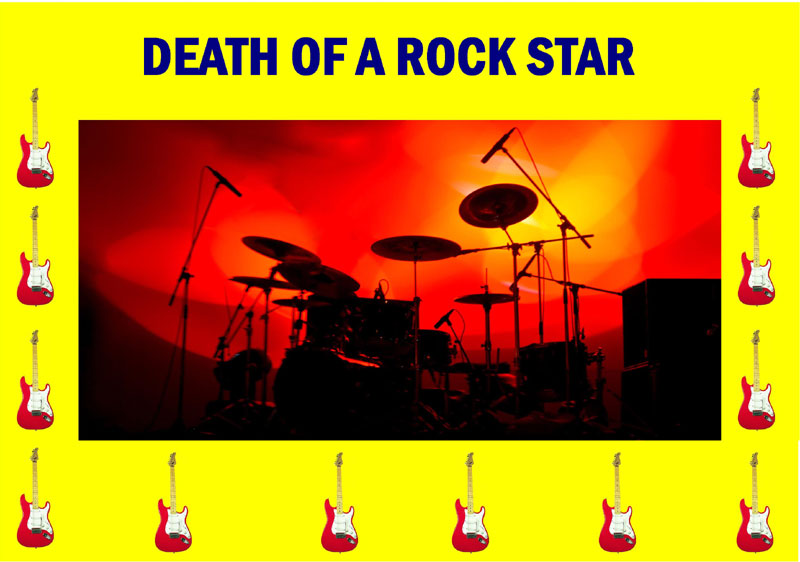 "Death of a Rock Star" game image from Play Murder Mystery website.