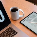 laptop, ipad and mug of coffee